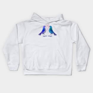 Lovely birds and worm heart Kids Hoodie